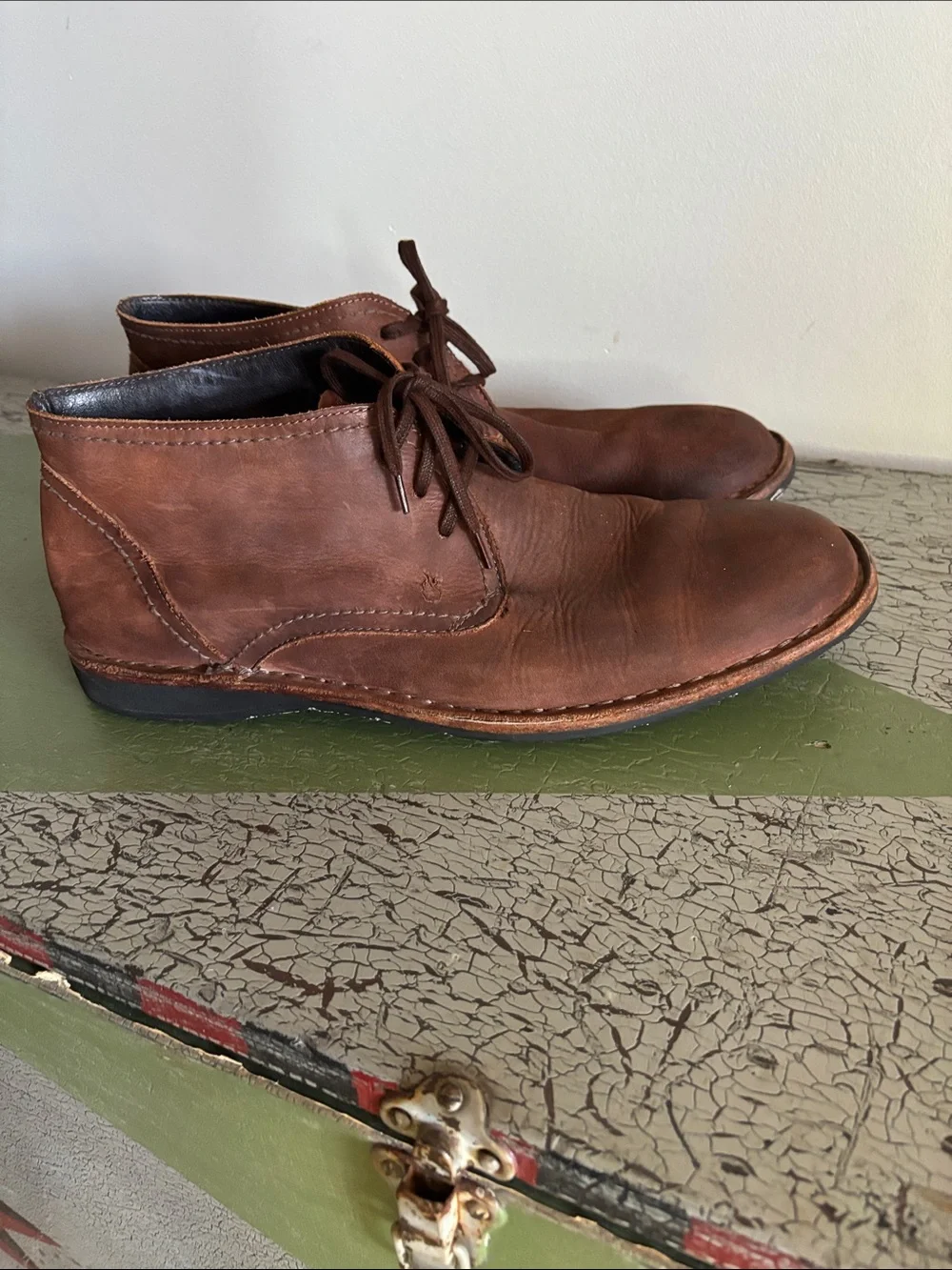 John Varvatos USA Hipster Chukka Boots Men’s Chestnut Brown Leather Size 10.5
